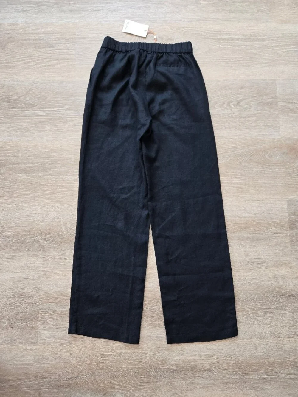 Quince 100% European Linen Pleated Trousers Black High Rise Size 0 New With Tags